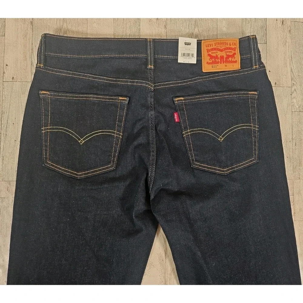 Levi's 511 Slim Jeans 36x38 Mens Stretch Sits Below Waist Slim Throughout NEW